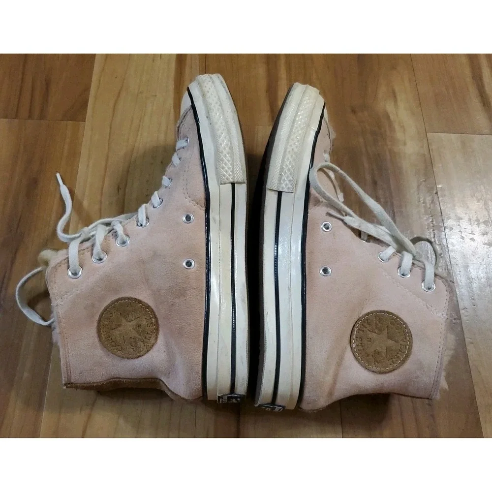 Converse Chuck 70 High Suede Fur Size W 10.5 M 8.5 Navy Blue Pink 166319C
